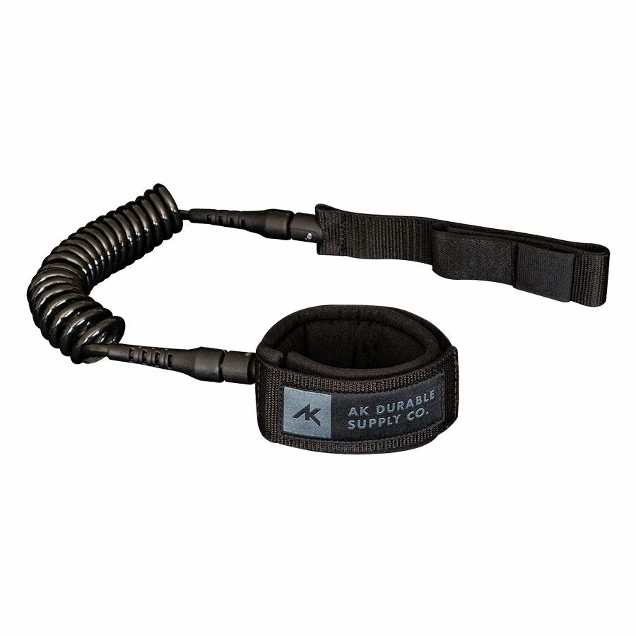 AK Coil Wingboarding Calf/ Ankle Leash - Black And Teal 6' Discounts Apply ! 3 AK Coil Wingboarding Calf/ Ankle Leash - Black And Teal 6' Discounts Apply !