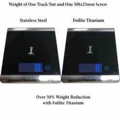 Foilite - M8 Titanium Hydrofoil Hardware Set - 4 Track Nuts And 4 M8 Screws Discounts Apply ! -surf sale shop foilite titanium m8 screw track nut set 5